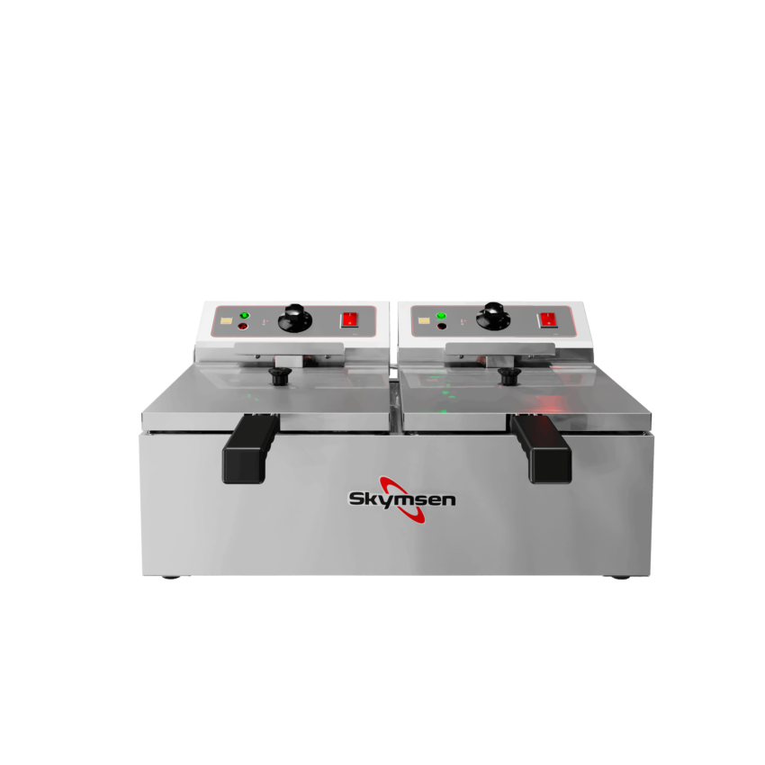 Fritadeira Elétrica Skymsen FED-20-N 220V Inox — 2 Cubas 5L Cada 3.300W para Restaurante e Bar