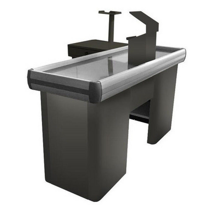 Check Out Cristal Aço Standard Direito 150×95cm — Balcão de Caixa para Supermercado e Loja de Varejo