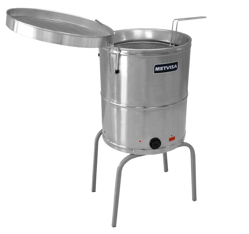 Fritadeira Industrial Eletrica 20 Litros BIMG 220V Inox com 2 Cestos - Vista frontal profissional