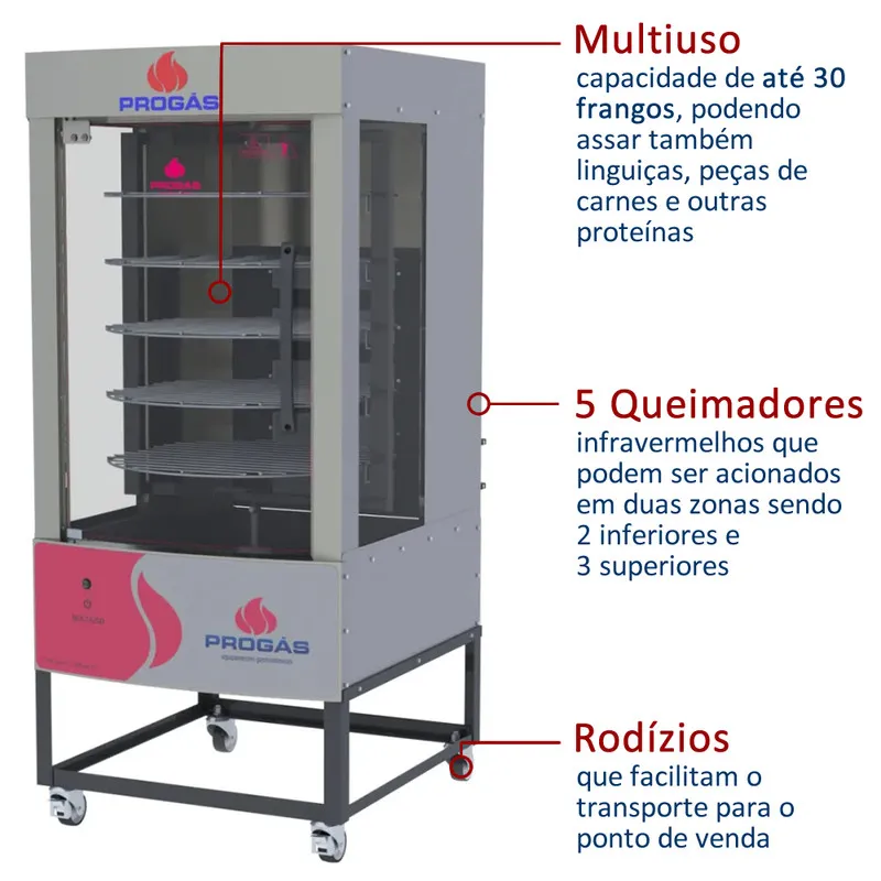 Forno Industrial Progas PRP-242 70kg Bivolt forno a gás padaria profissional panificadora - vista 5
