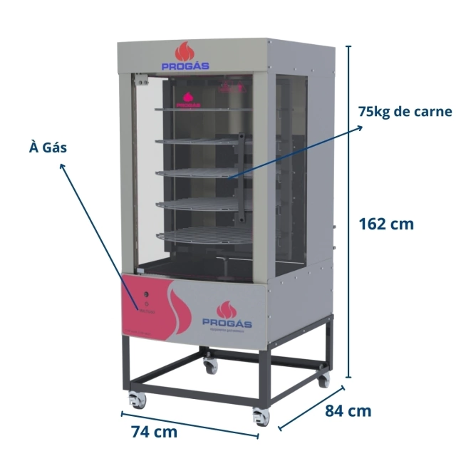 Forno Industrial Progas PRP-242 70kg Bivolt forno a gás padaria profissional panificadora - vista 6
