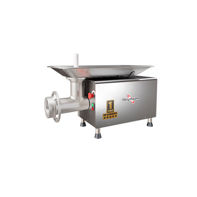 Moedor de Carne Profissional Skymsen PSP-98T Boca 98 Inox 380V Trifasico - Vista frontal profissional