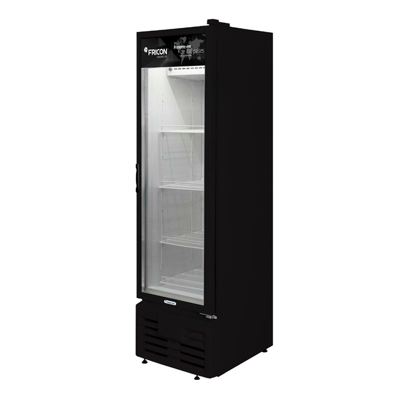 Conservador Vertical Fricon VCFM 284 Preto 2 Portas de Vidro