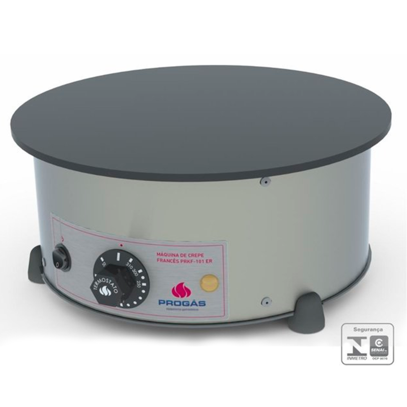Chapa de Crepe Francês Elétrica Progas PRKF-101ER 220V - Vista frontal profissional