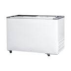 Freezer Expositor Horizontal Fricon HCED 411 LED — vista frontal com 2 tampas de vidro deslizantes