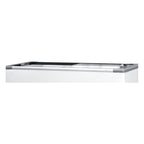 Detalhe das 2 tampas de vidro reto temperado deslizantes do Fricon HCED 411 LED