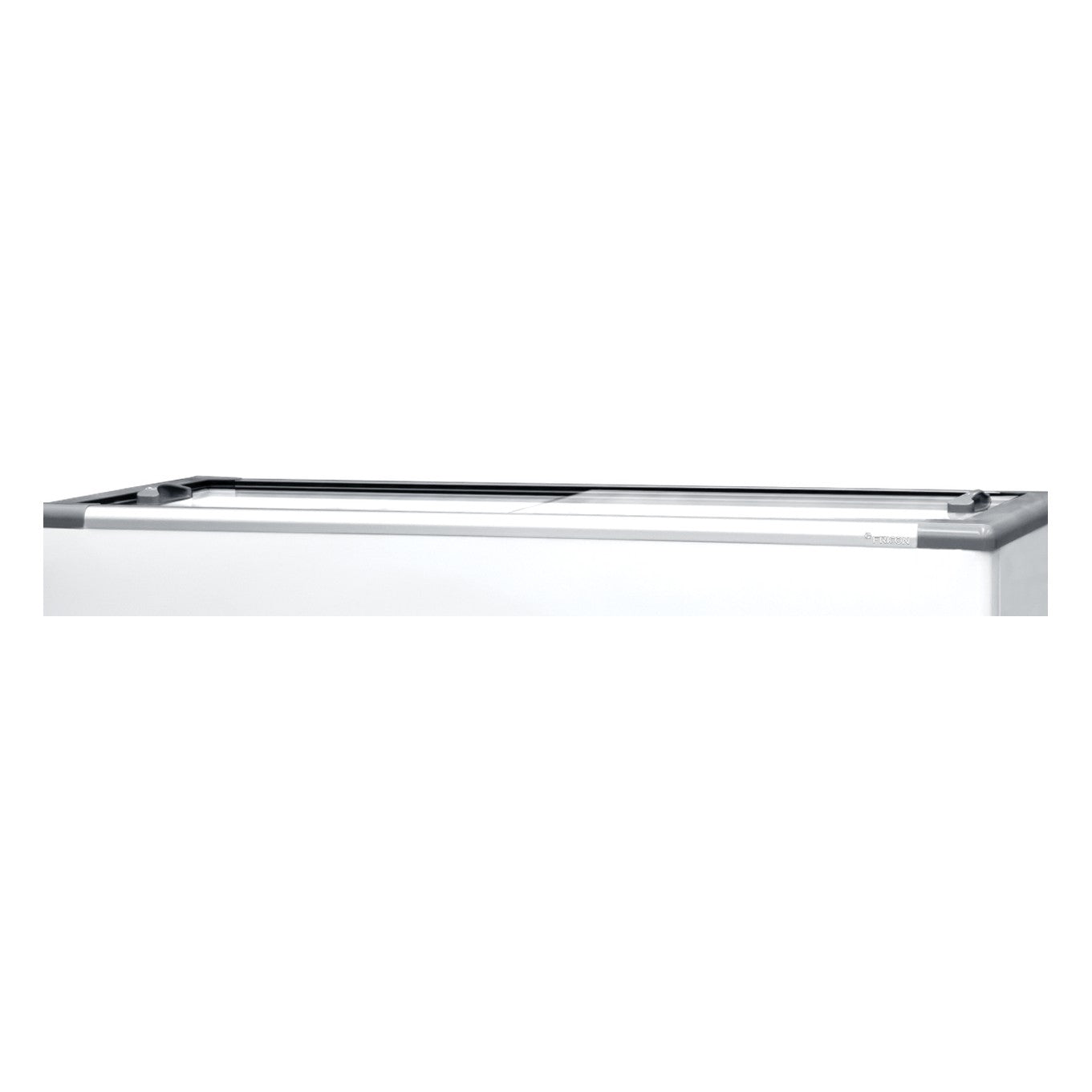 Detalhe das 2 tampas de vidro reto temperado deslizantes do Fricon HCED 503 LED