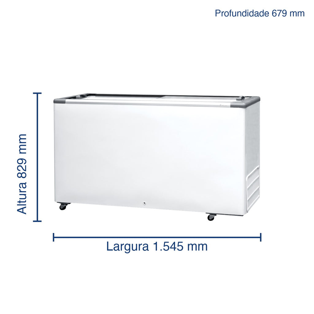 Dimensões do Fricon HCED 503 LED: largura 1.545 mm, altura 829 mm, profundidade 679 mm