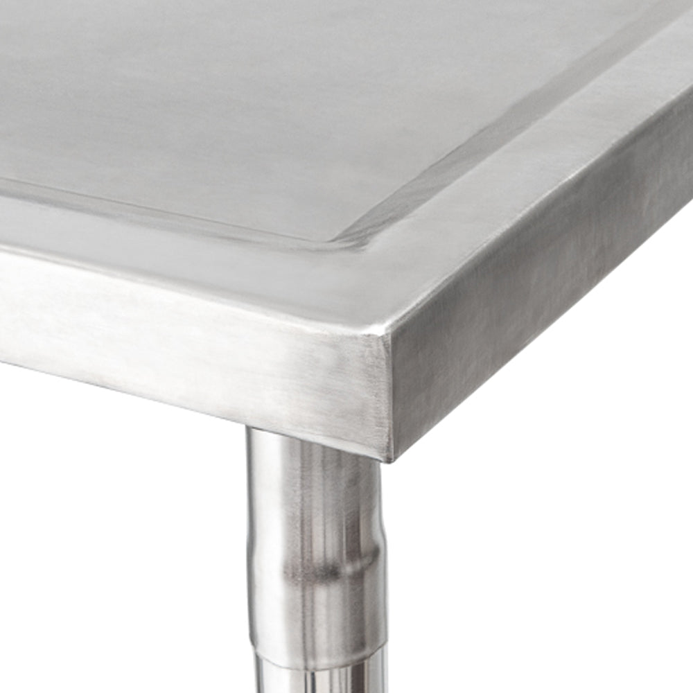 Mesa em Inox 304 IMECA 2,00x0,70m com Grade e 2 Cubas