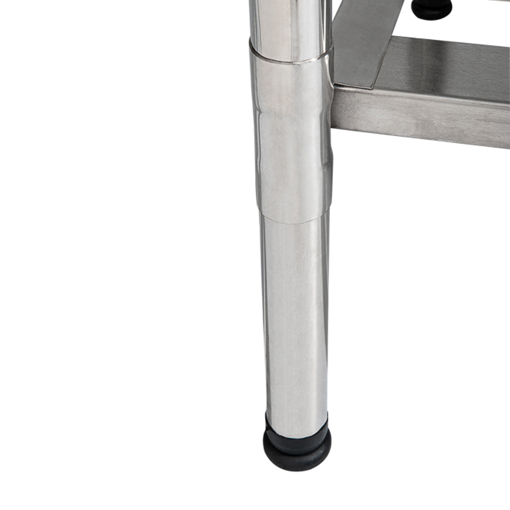 Mesa em Inox 304 IMECA 2,00x0,70m com Grade e 2 Cubas