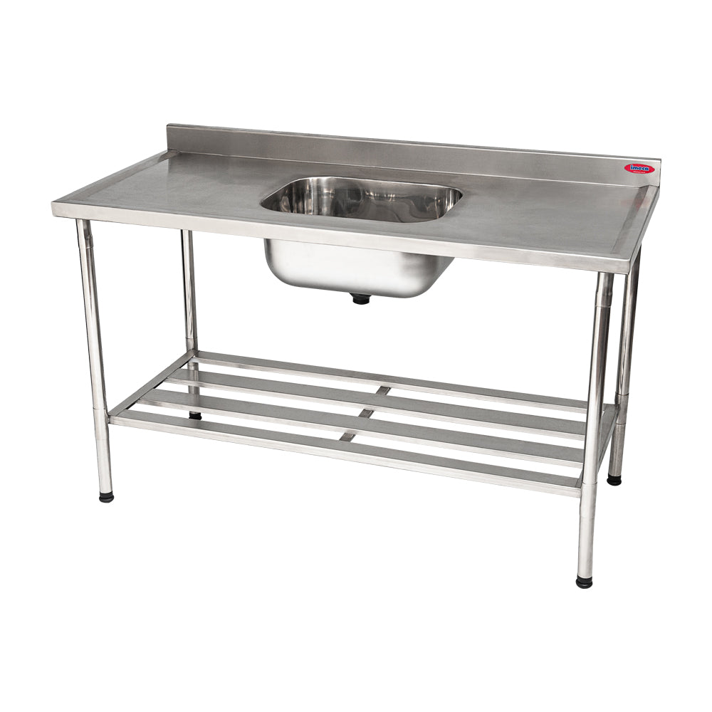 Mesa em Inox 304 IMECA 2,00x0,70m com Grade e 2 Cubas