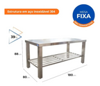 Mesa Imeca 1,80 x 0,80m Total Inox com Grade e Pés 8x8 (4)