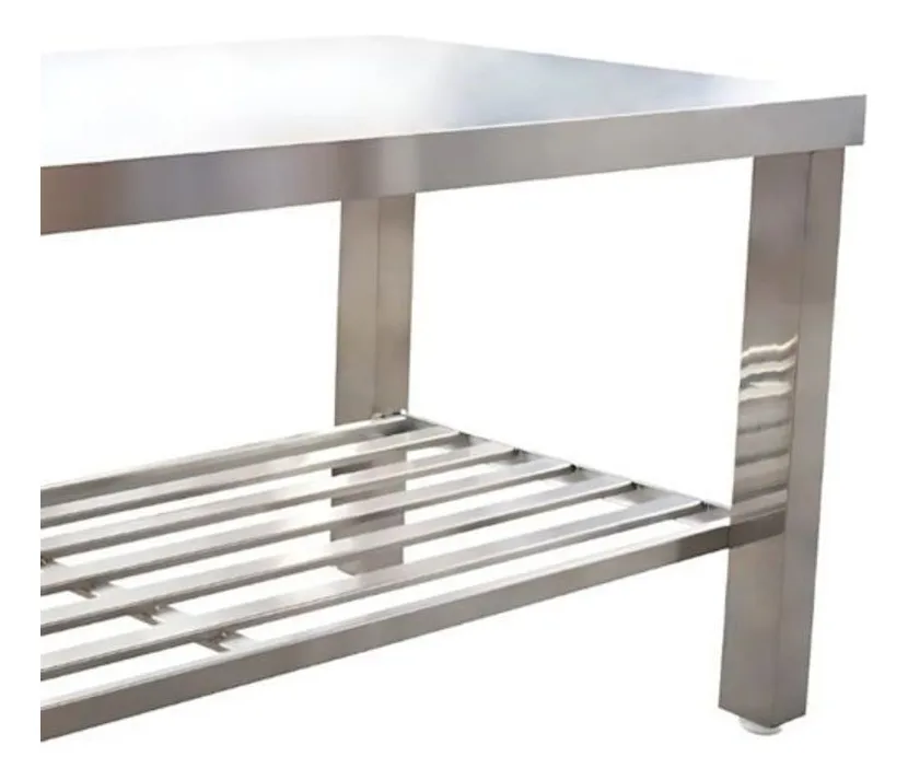Mesa Imeca 1,80 x 0,80m Total Inox com Grade e Pés 8x8 (2)
