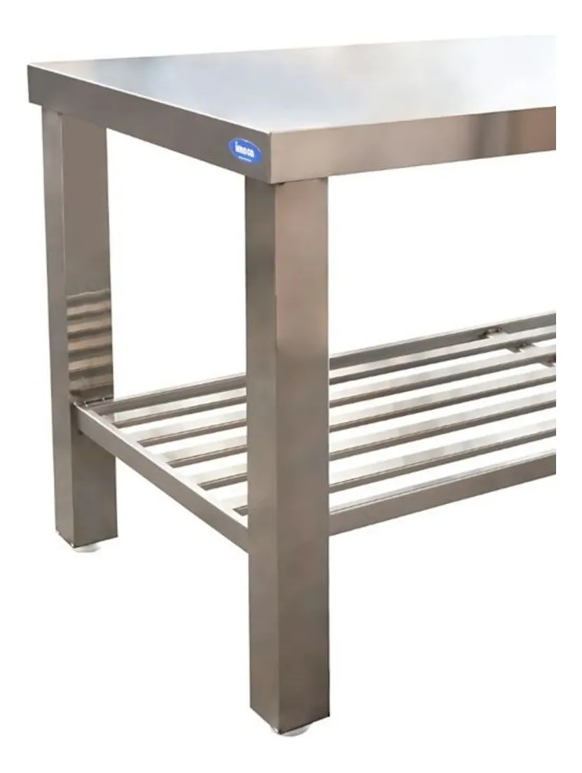 Mesa Imeca 1,80 x 0,80m Total Inox com Grade e Pés 8x8 (3)