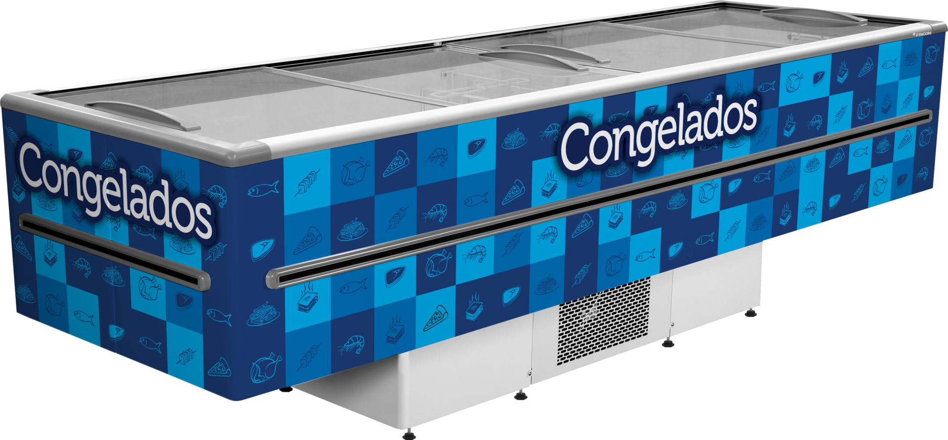 Ilha Expositora Congelados Fricon 1163 Litros ICED 1163 Azul LED - 220V