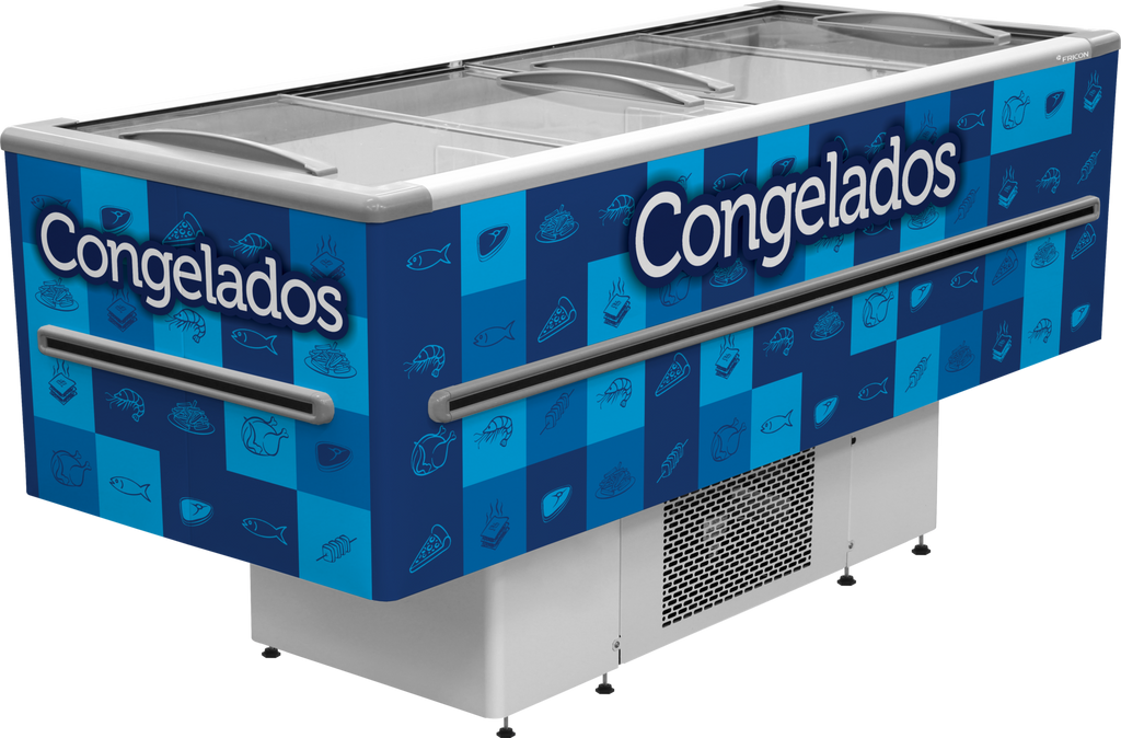 Ilha Expositora Congelados Fricon 568 Litros ICED 568 Azul LED - 220V