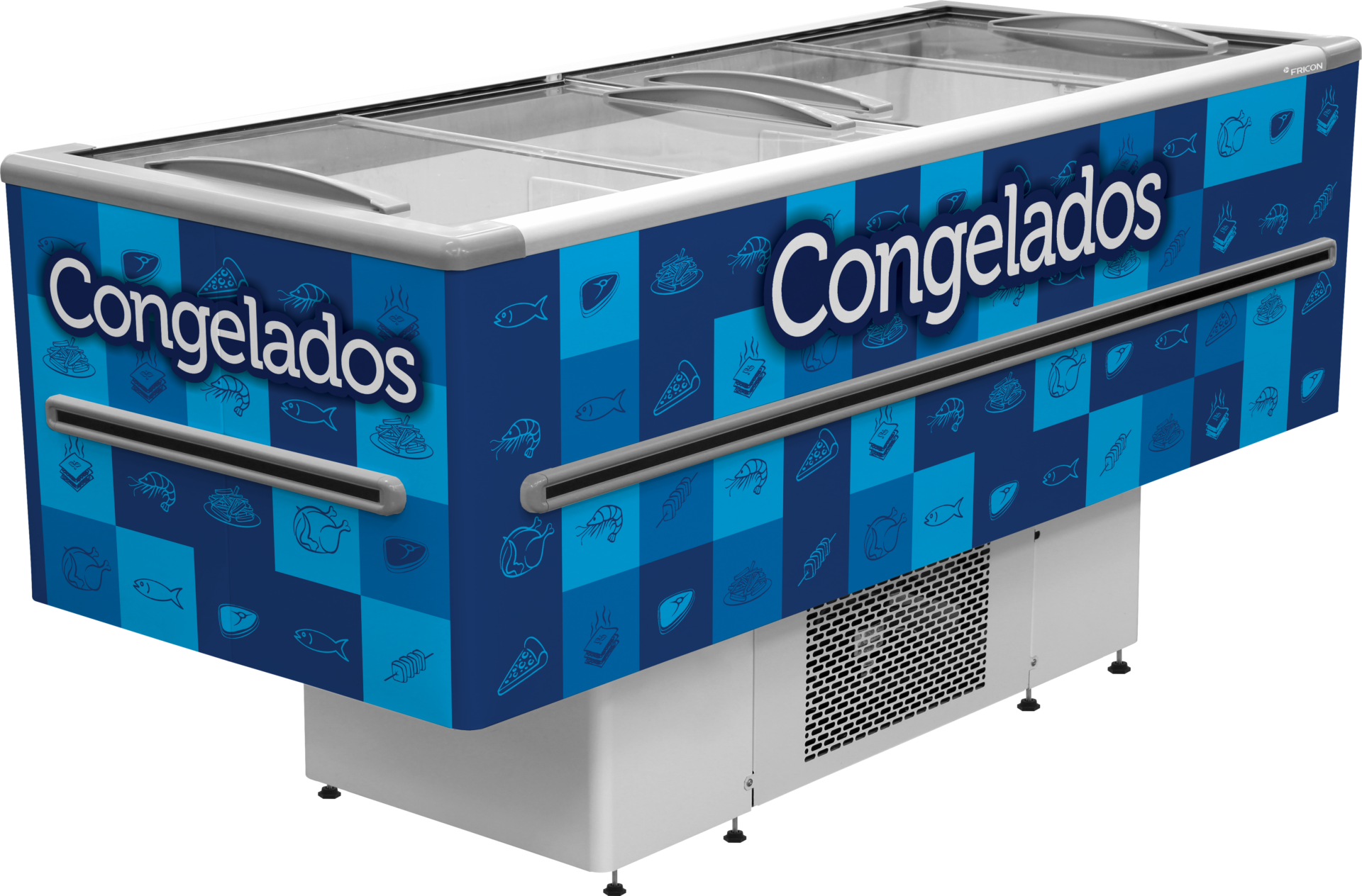 Ilha Expositora Congelados Fricon 568 Litros ICED 568 Azul LED - 220V