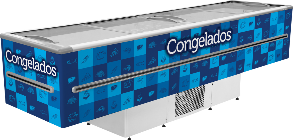 Ilha Expositora Congelados Fricon 820 Litros ICED 820 Azul LED - 220V