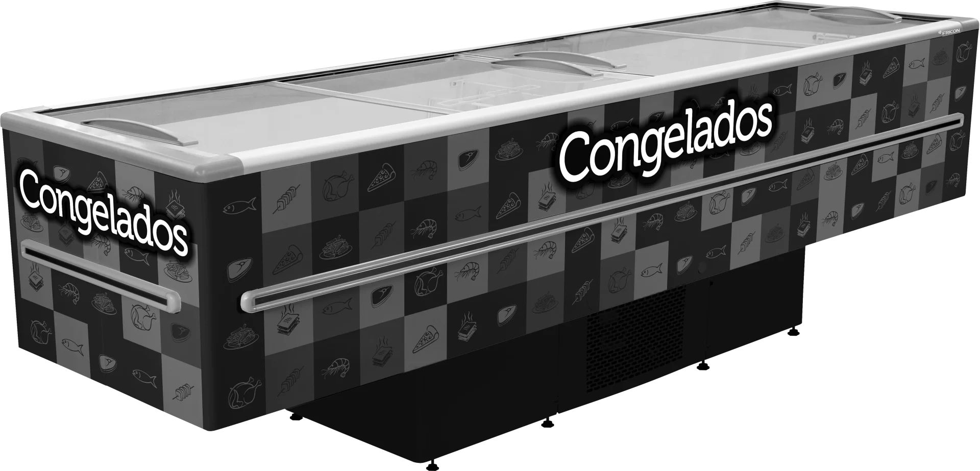 Ilha Expositora Congelados Fricon 820 Litros ICED 820 Preta LED - 220V