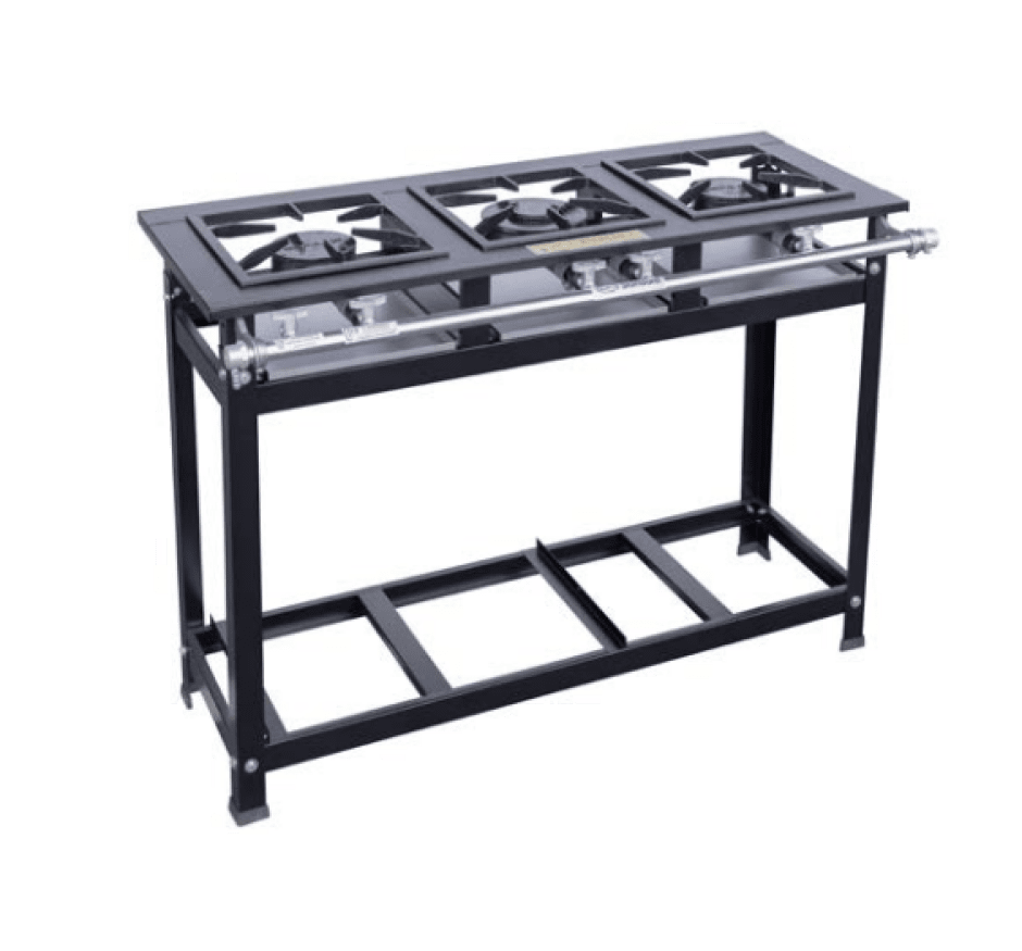 Fogão Industrial 3 Bocas Cristal Aço 30x30cm Economy baixa pressão