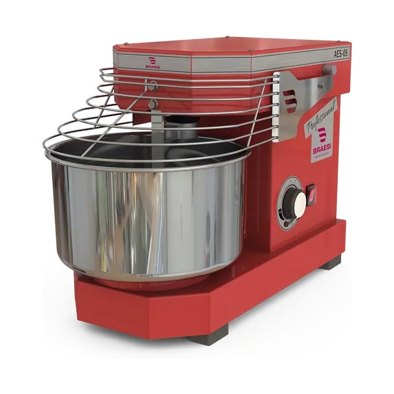 Amassadeira Espiral Braesi AES-05 Vermelho 5kg 127V/220V (Bivolt) Monofásico masseira profissional padaria pizzaria - vista 1