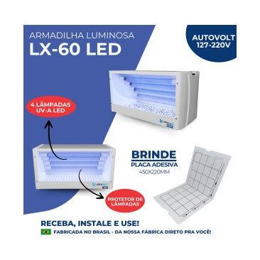 Armadilha Luminosa Force 60 lateral direita placa adesiva 450x220mm
