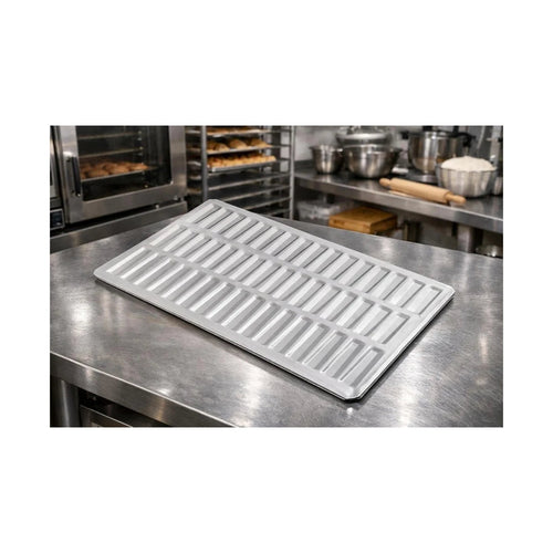 Assadeira Champ Imeca 48 Cavidades 62x36 cm Alumínio — Forma para Bolacha Champanhe vista frontal