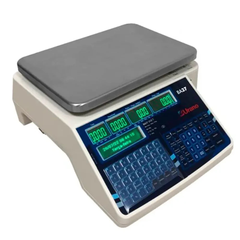 Balança etiquetadora Urano BA37T 31kg Ethernet — pese e imprima para comércio