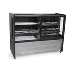 Balcão Estufa Refrigerada Polar 1,50m preto 220V vitrine híbrida 2 em 1 estufa e refrigerador para salgados quentinhos frios - vista 3