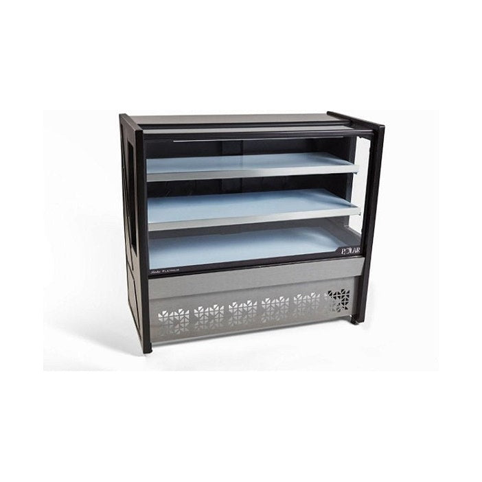 Balcão Refrigerado Polar Platinum 1,25m PBR 125 2 Placas Frias 220V Preto — Vitrine 384L para Frios Laticínios e Bebidas