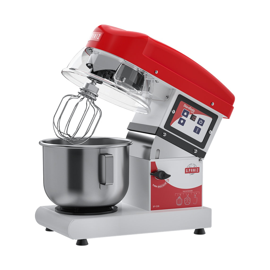 Batedeira Planetária G.Paniz BP-05B Bambina (Mixer Digital) 5 litros Bivolt automática Monofásico Branco profissional padaria confeitaria - vista 3