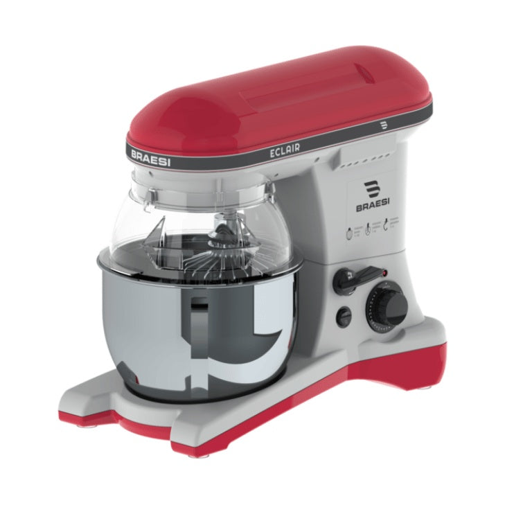 Batedeira Planetaria Braesi BP-500 Eclair 5L 800W Vermelha Bivolt - 8,1kg 10 Velocidades