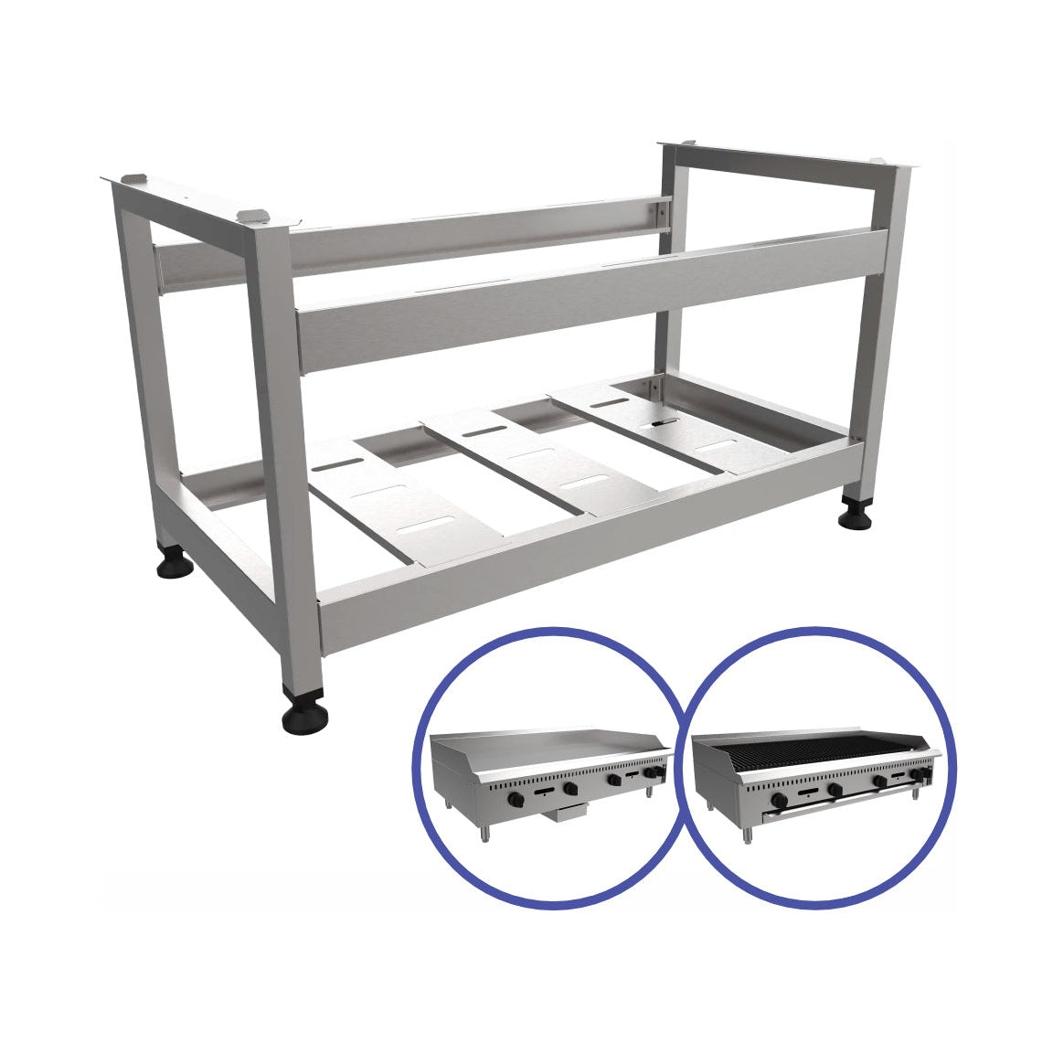 Cavalete Suporte Inox Venâncio 120cm para Chapa Americana — vista 2