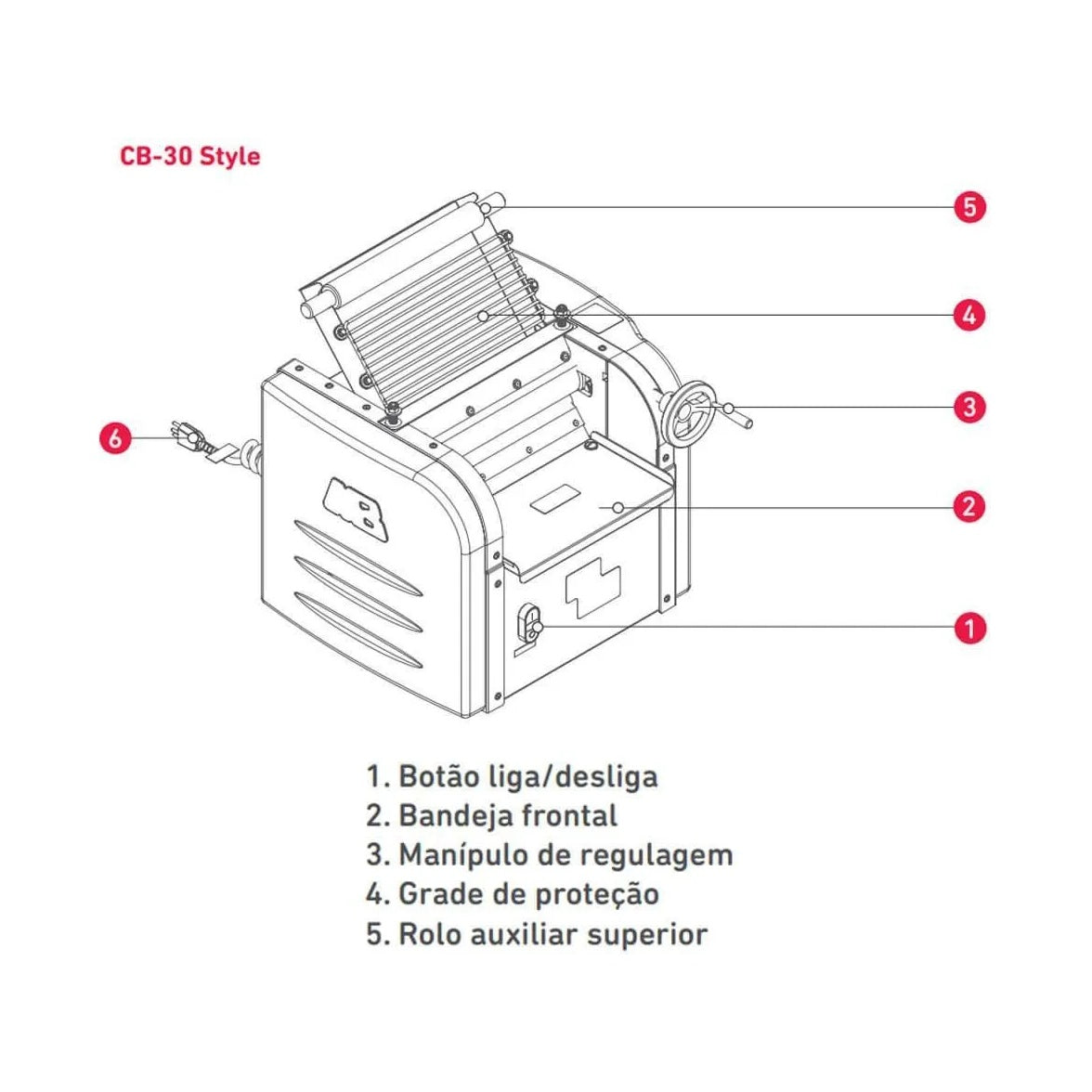Braesi Cilindro de Massa Braesi CB-30 Bivolt profissional padaria — vista 5