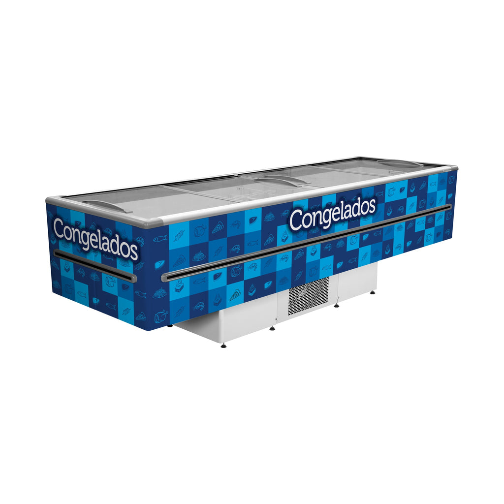 Ilha Expositora Fricon ICED 1163 V Azul com LED 1163L 220V para supermercado e sorveteria - vista 1