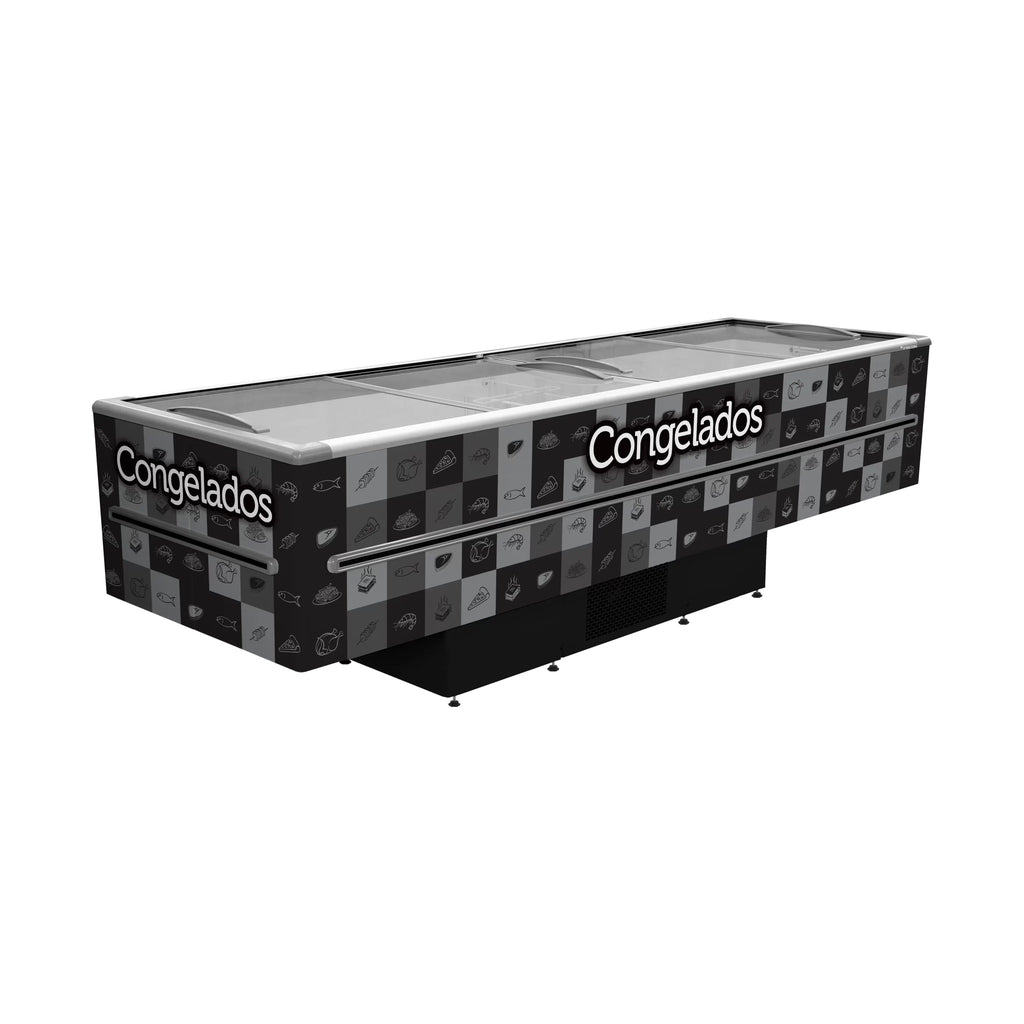 Ilha Expositora Fricon ICED 1163 V Preta com LED 1163L 220V para supermercado e sorveteria - vista 1