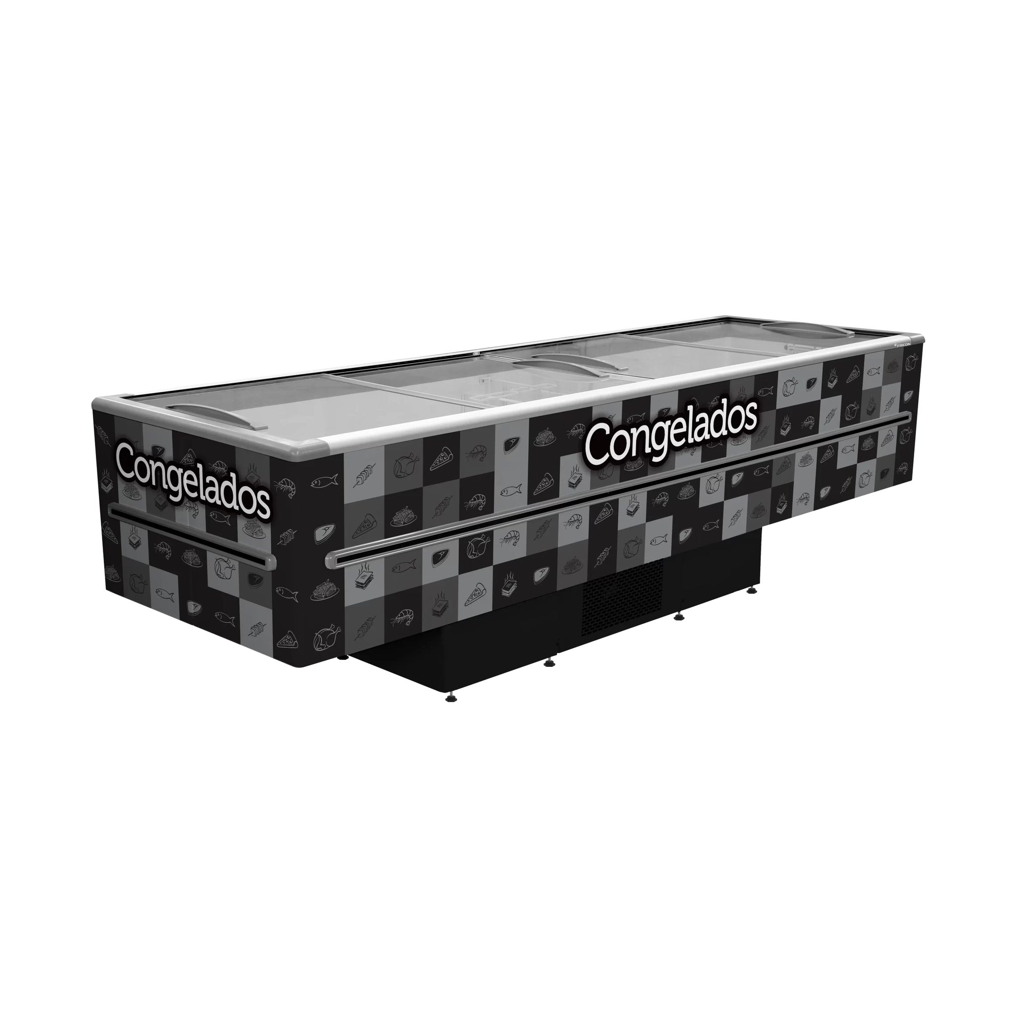 Ilha Expositora Fricon ICED 1163 V Preta com LED 1163L 220V para supermercado e sorveteria - vista 1