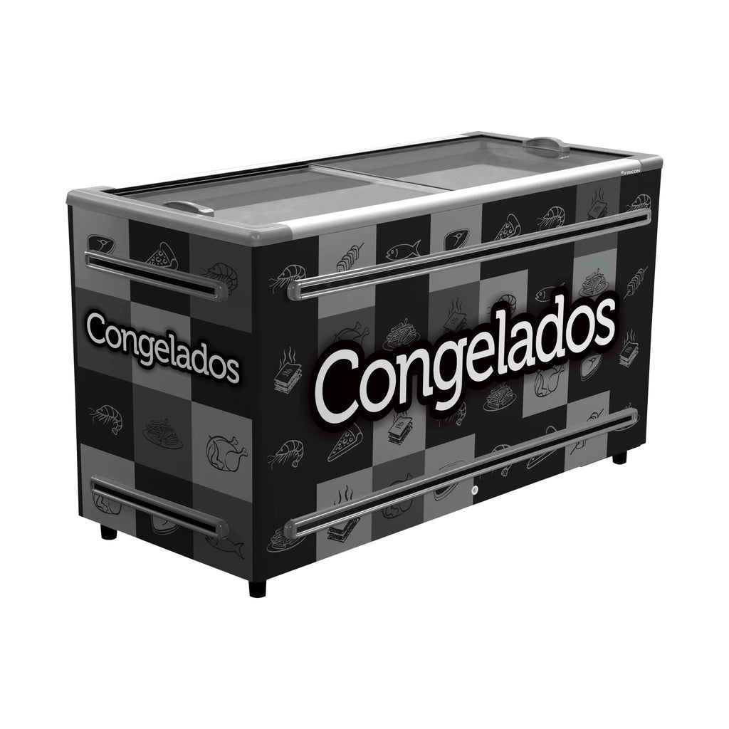 Ilha Expositora Fricon ICED 503 V Preta com LED 503L 220V para supermercado e sorveteria - vista 1