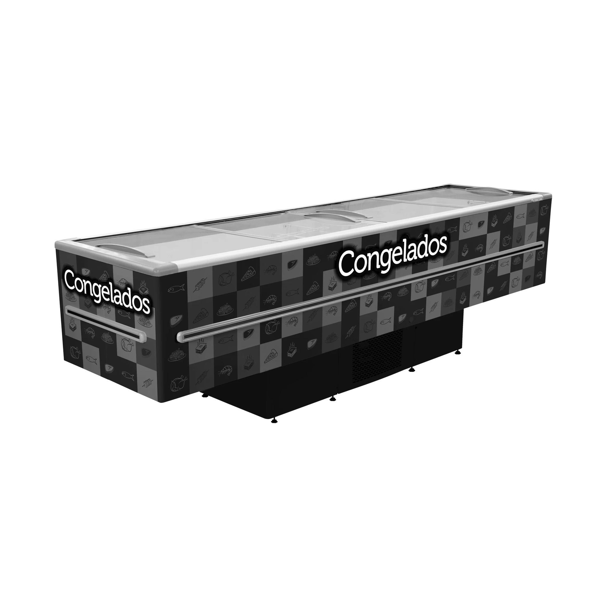 Ilha Expositora Fricon ICED 820 V Preta com LED 820L 220V para supermercado e sorveteria - vista 1