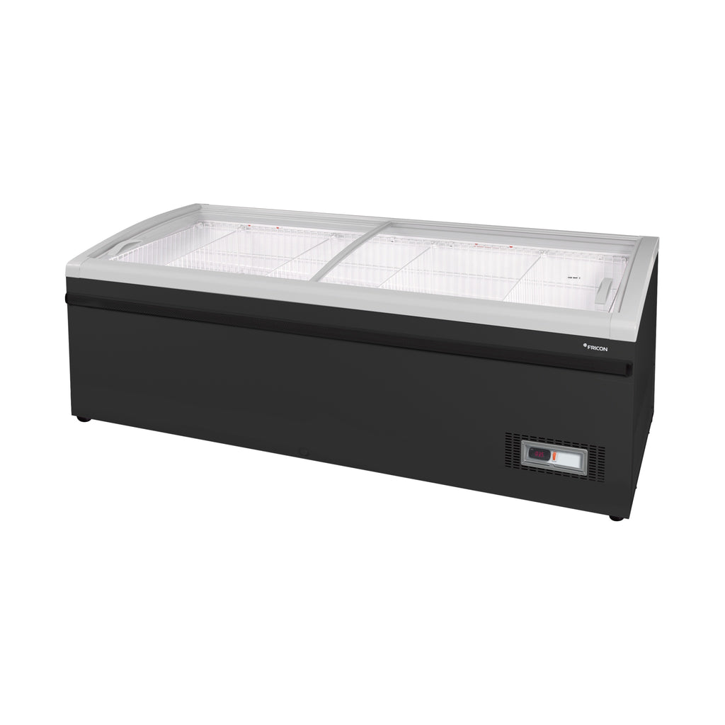 Ilha Expositora Fricon SMR 2200 SLB Total Black Preta 845L 2,20m Inverter Frost Free 220V para supermercado