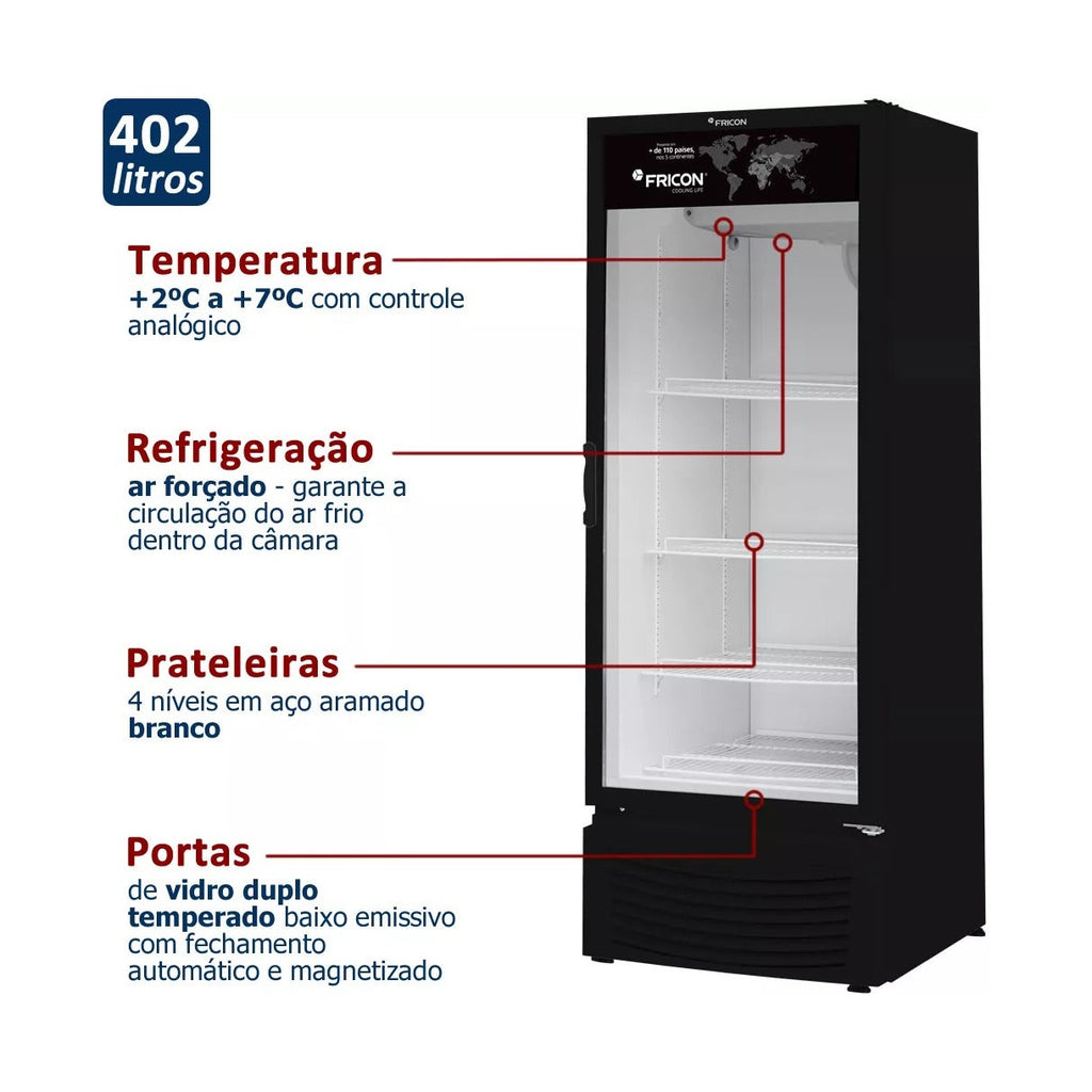 Expositor Vertical Fricon VCFM 402 V Preto 220V - vista 6