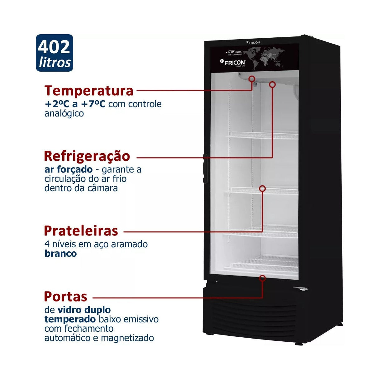 Expositor Vertical Fricon VCFM 402 V Preto 220V - vista 6