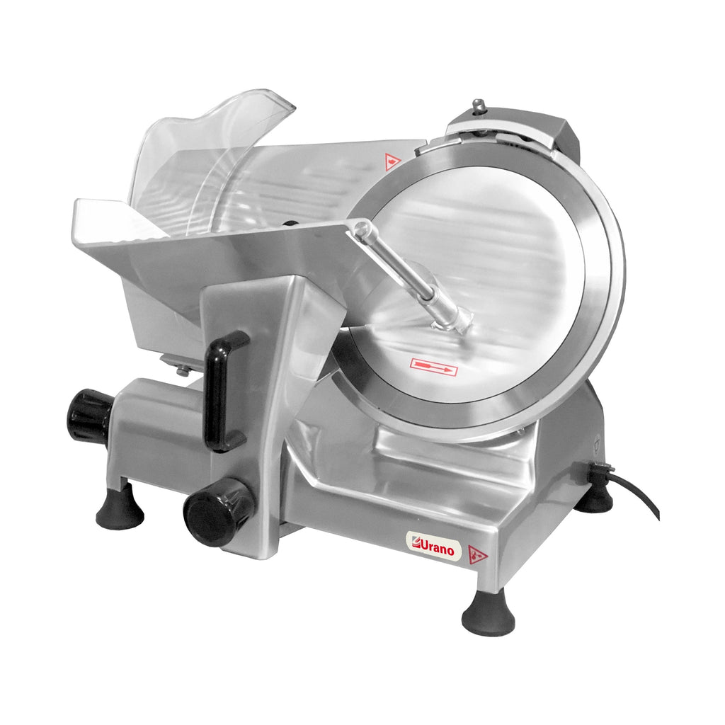 Detalhe da lâmina inox 300mm do fatiador Urano SM 300 certificado pela Portaria Inmetro 148 de 2022