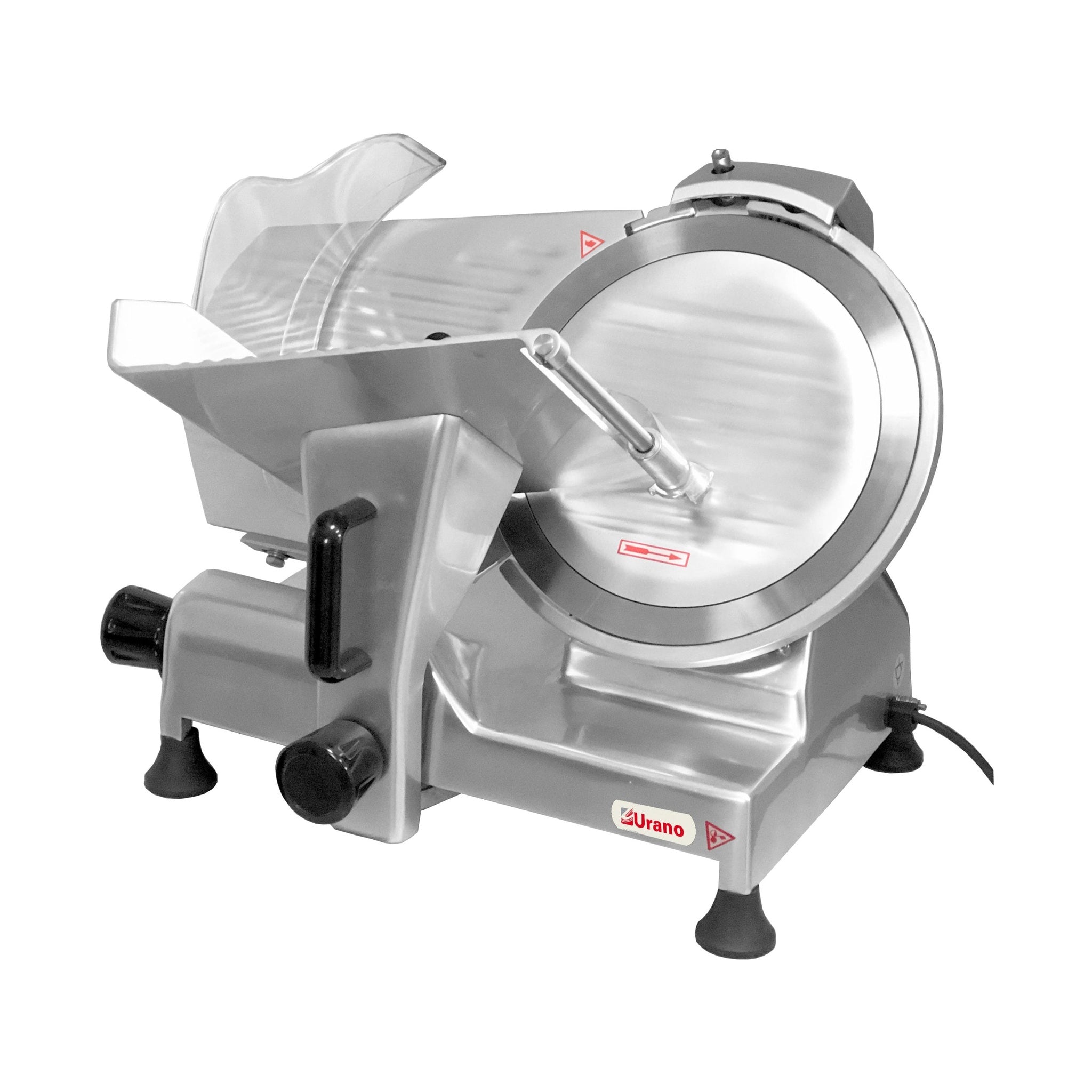 Detalhe da lâmina inox 300mm do fatiador Urano SM 300 certificado pela Portaria Inmetro 148 de 2022