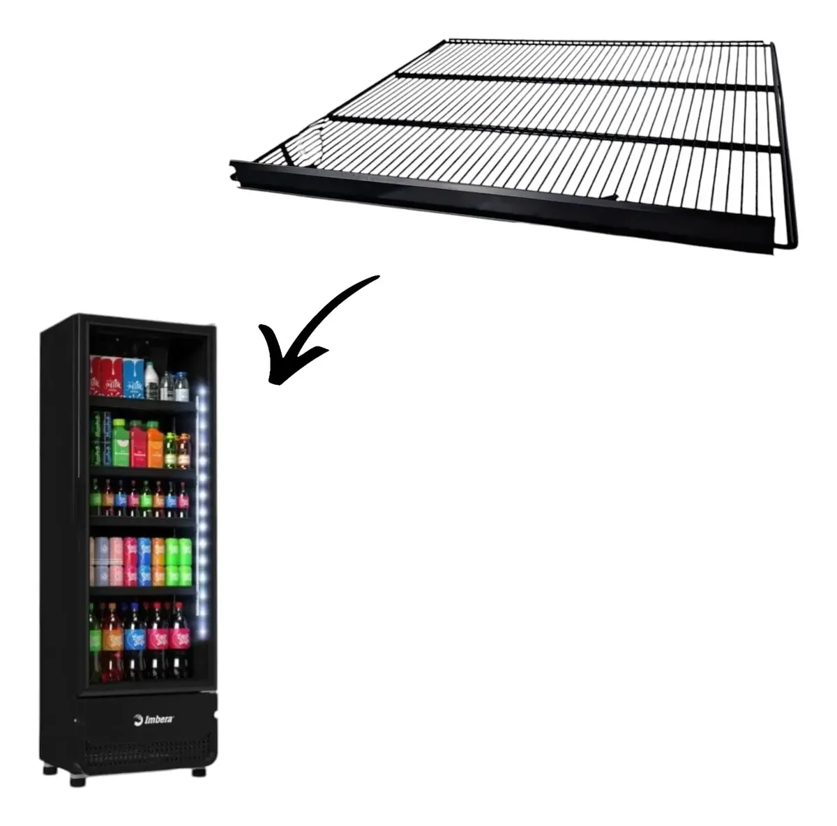 Prateleira Imbera CCV355 Preto Comercial