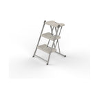 Escada Retrátil Anodilar Primacor 3 degraus cinza capacidade 120kg — vista frontal