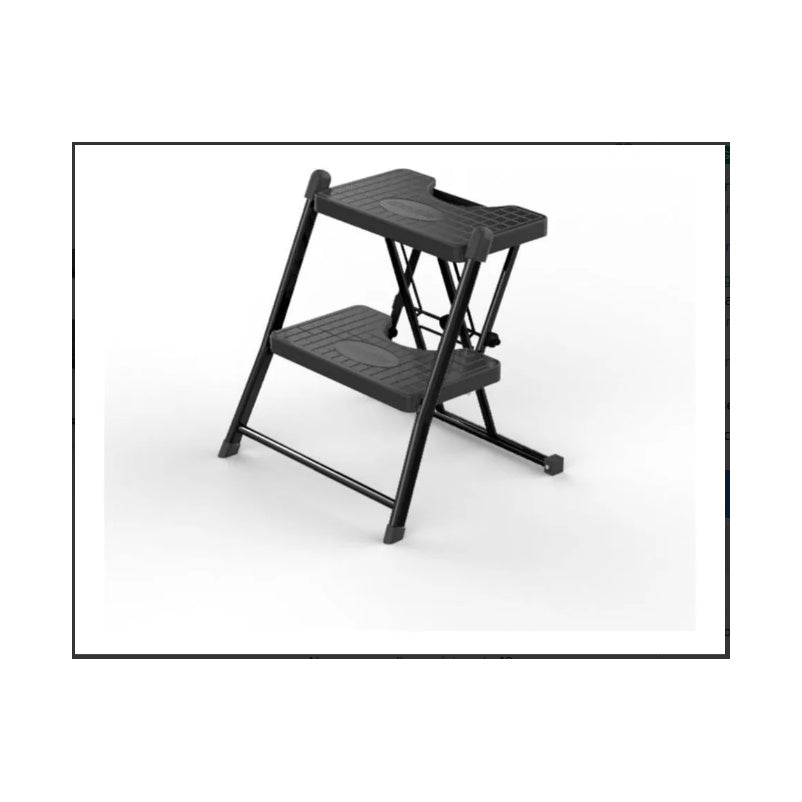 Escada Dobrável Anodilar Alcance 2 Preto — estrutura epóxi 48x37cm aberta
