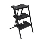 Escada Anodilar Alcance 3 Preta fechada compacta 91,7cm armazenamento