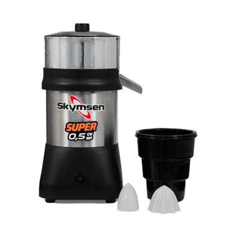 Extrator Skymsen EX-SUPER aço inox escovado 400W — embalagem e acessórios