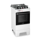 Fogão Esmaltec Ideal Top 4 Bocas Branco — Vista lateral esquerda forno 50L